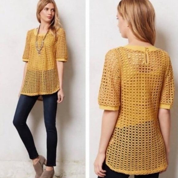 Anthropologie Sweaters - ANTHROPOLOGIE Senoia Mustard Pullover Sweater NN37